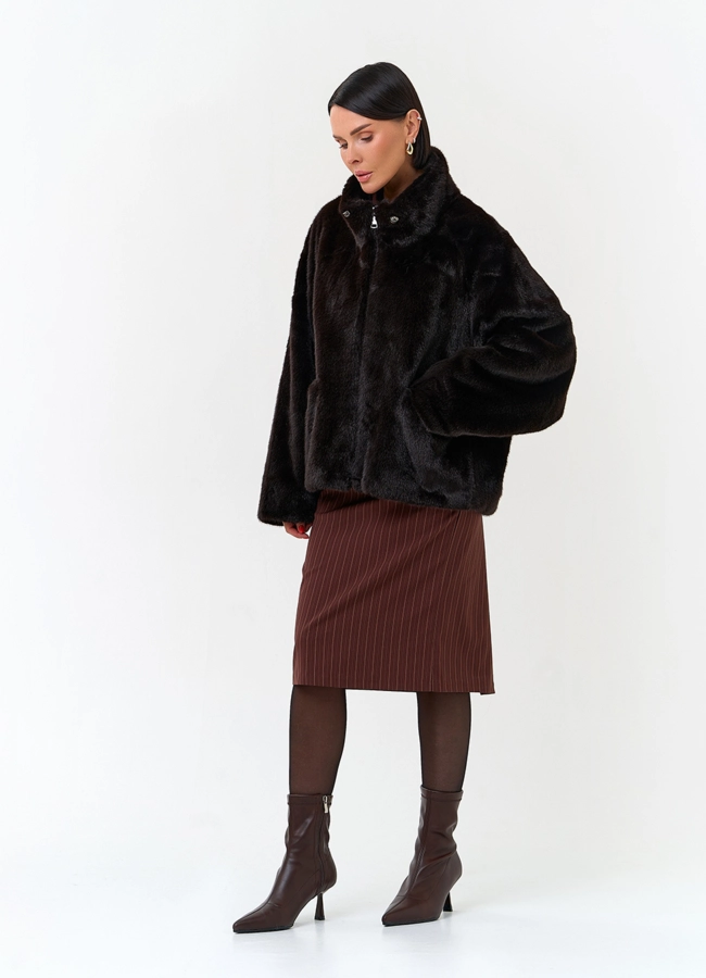 Женская куртка из эко меха модель № 33858 в рассрочку