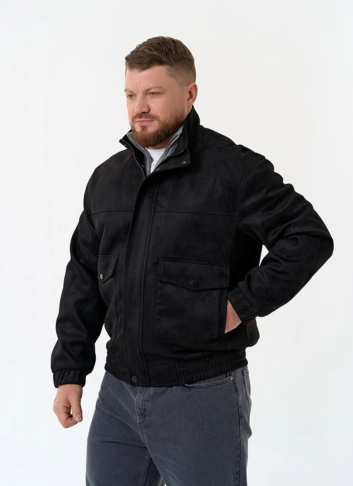 Мужская куртка бомбер из эко замши