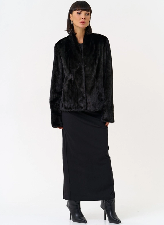 Укороченная шуба из меха норки 