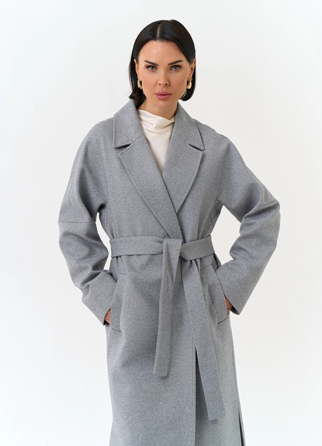 Женское пальто с английским воротником модель № 31210 универмаг малина