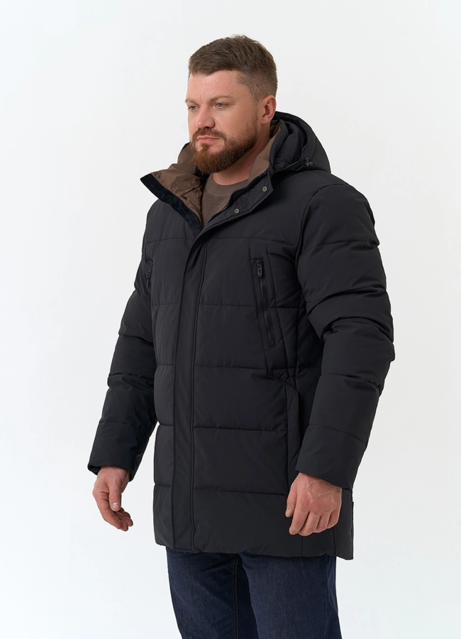Мужской пуховик с капюшоном  модель № 34072 универмаг малина фото